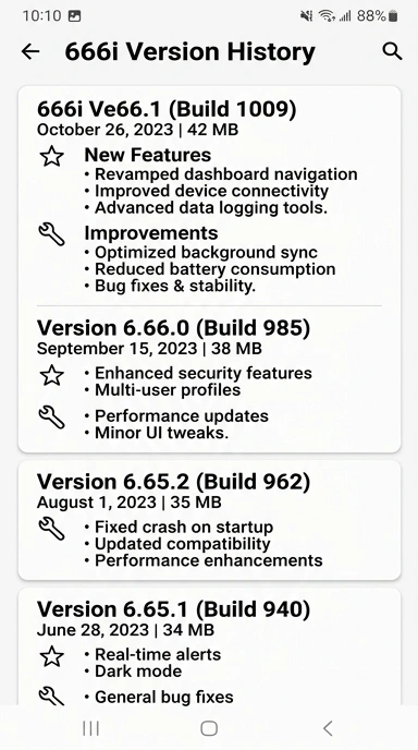 Riwayat Versi 666i untuk Pengguna Android