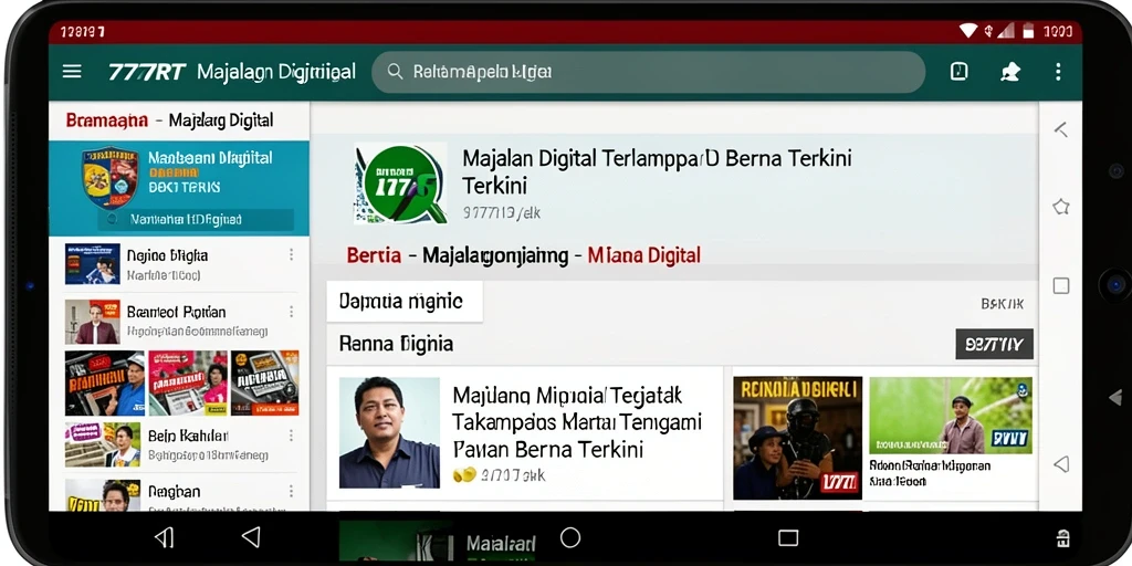 Tampilan antarmuka utama aplikasi Majalah Digital 777RT yang menarik dan informatif.