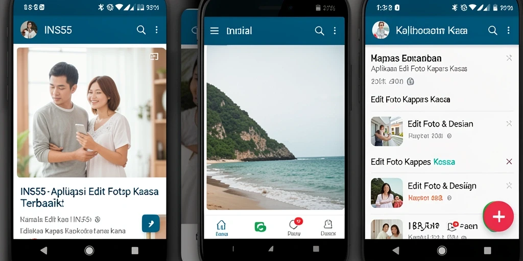 Antarmuka INS55 dengan fitur Edit Foto Kertas Kaca yang intuitif.