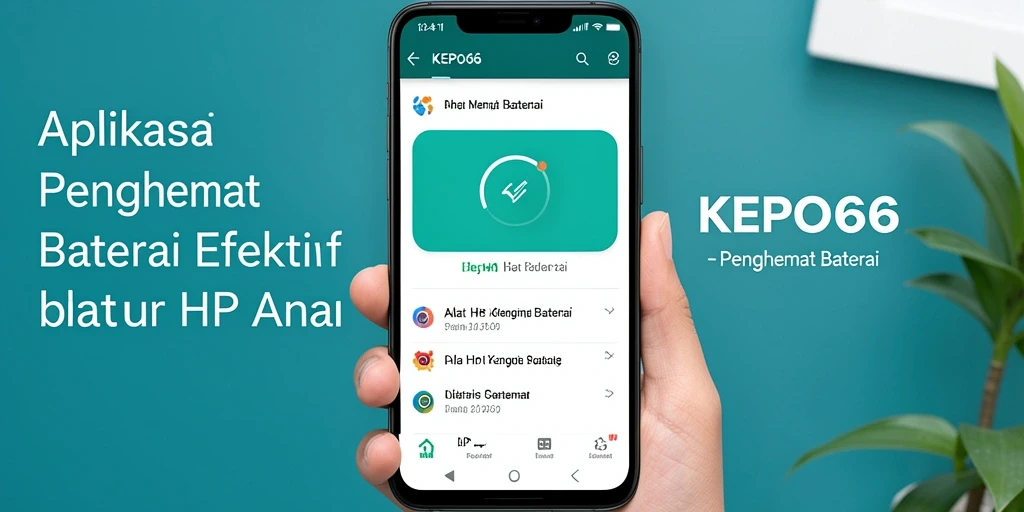 Antarmuka KEPO66 menampilkan informasi penghemat baterai yang jelas dan informatif.