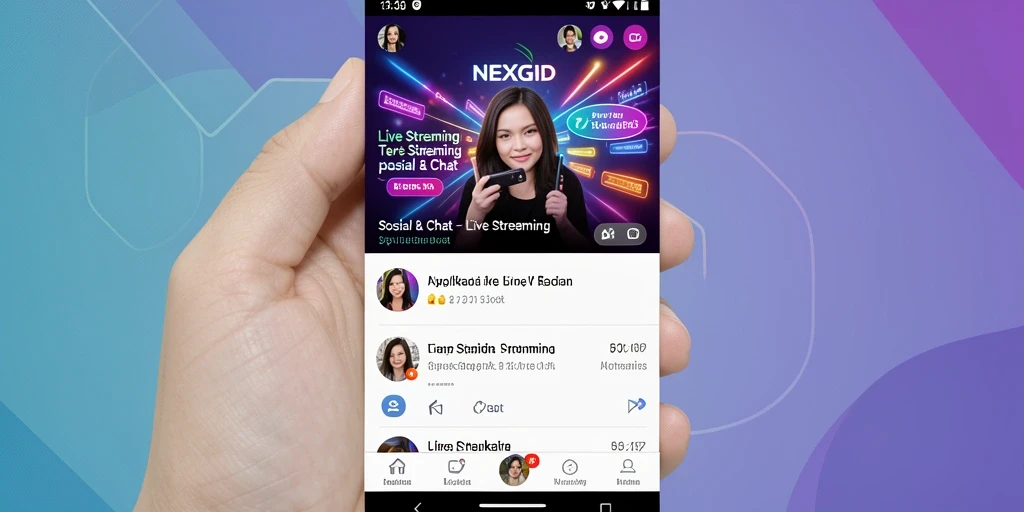 Antarmuka aplikasi NEXGID yang intuitif untuk live streaming.