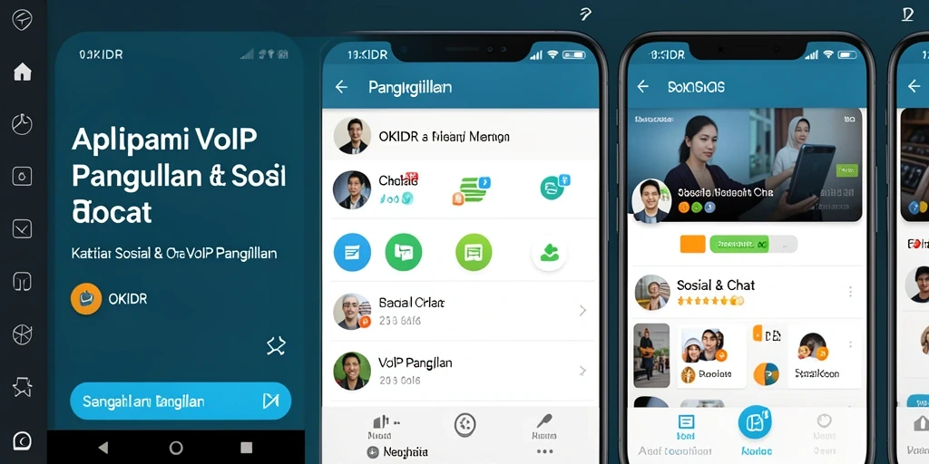 Antarmuka OKIDR menampilkan fitur VoIP Panggilan dengan jelas dan menarik.