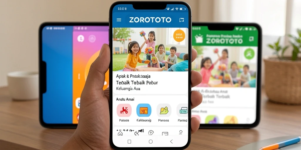 Tampilan antarmuka ZOROTOTO untuk pantau anak yang menyenangkan.